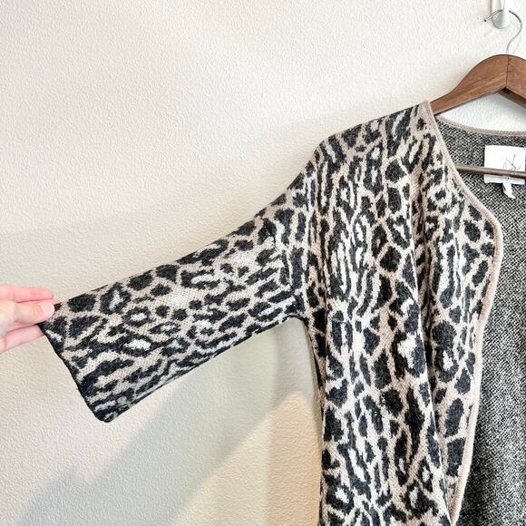 Joie 'Berit' Print Open Front Wool Blend Cardigan Small Boho Chic Layering Basic - Picture 2 of 8